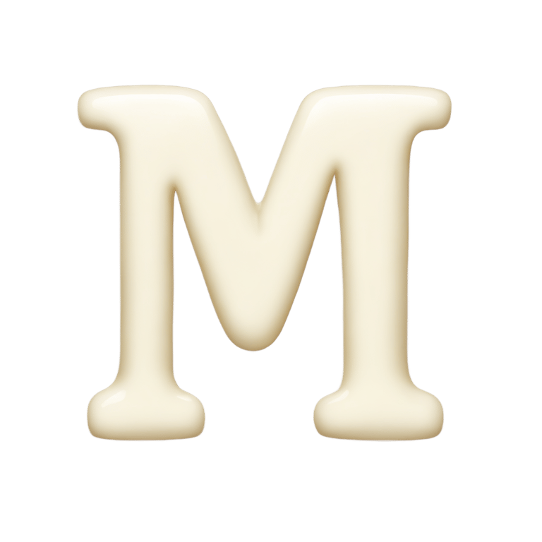 genmoji: Letter m made out of milk