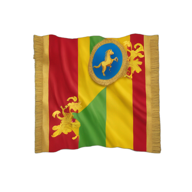 genmoji : Drapeau de la Sicile avec fond rouge en bas et jaune en haut, coupé en diagonale avec une trinacria au centre.