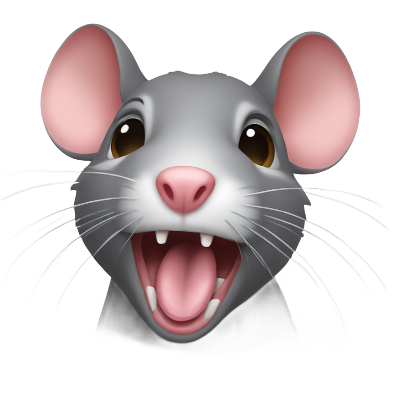 絵文字：舌を出すネズミ
