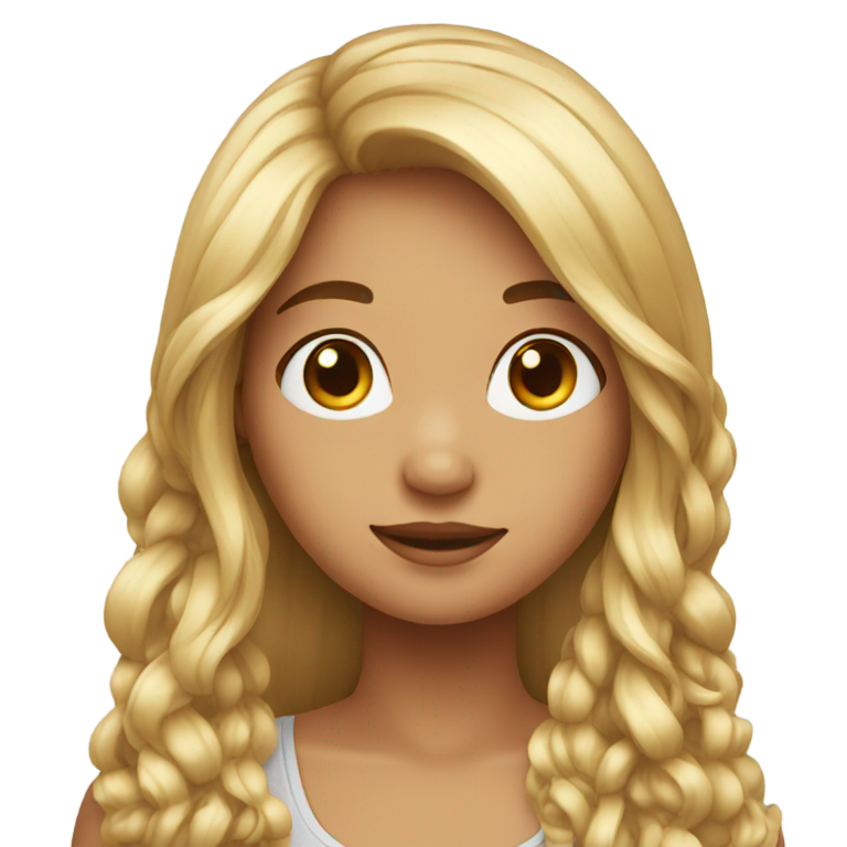 genmoji：A cute woman side pose with  long hairs