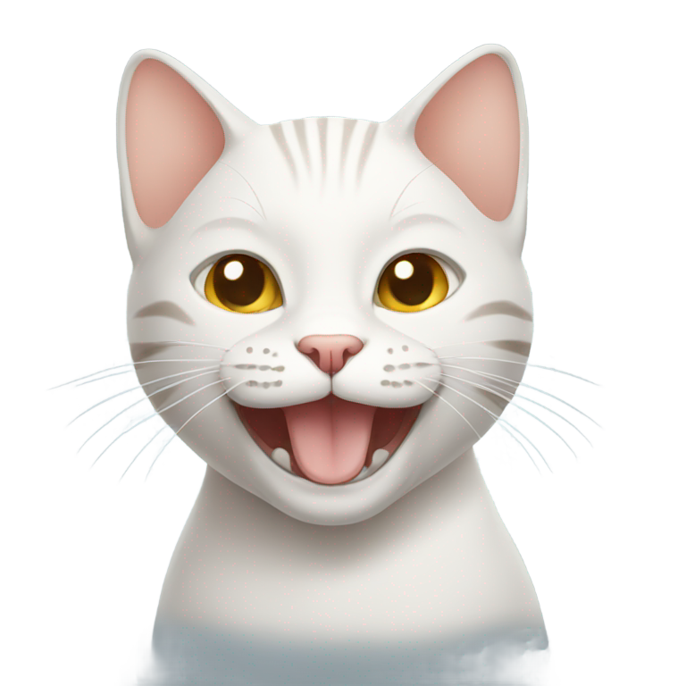 絵文字：笑顔のハゲ猫