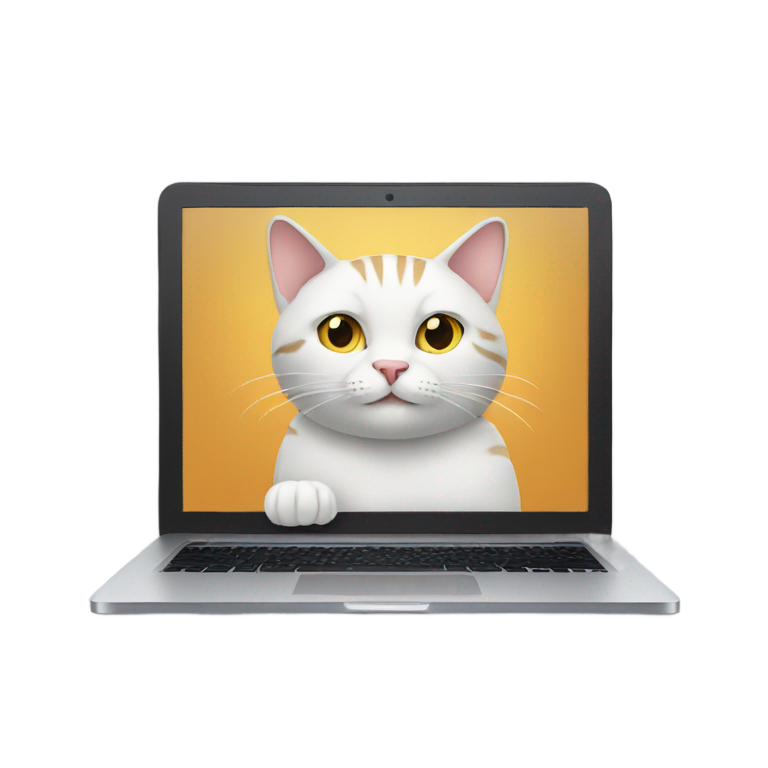 genmoji: CAT IN LAPTOP