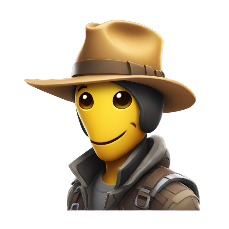 genmoji : Personnage Fortnite Peely avec un chapeau