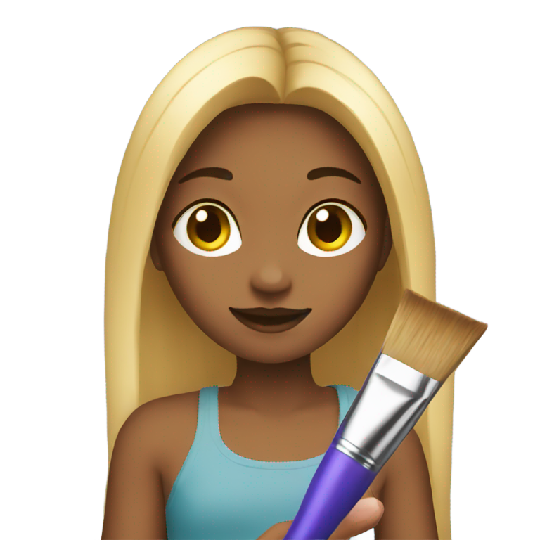 genmoji : Fille avec pinceau coloré