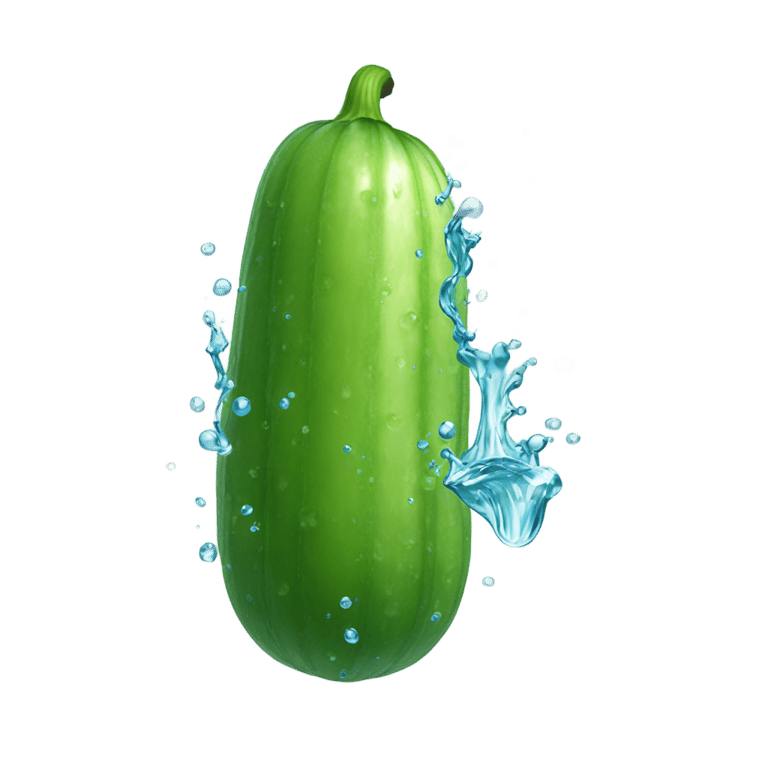 genmoji : Cucumber leaking water from it's tip