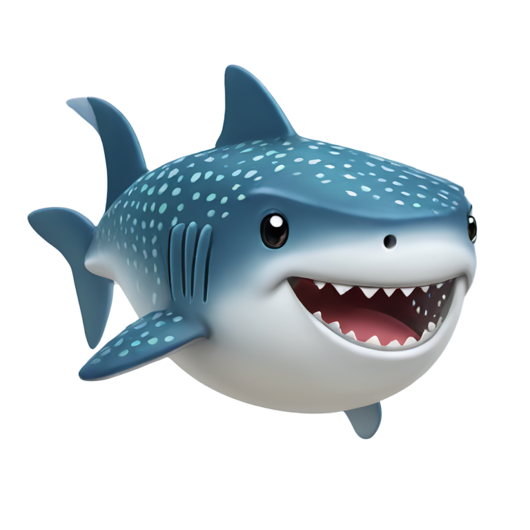 genmoji: Cute lil whale shark that have angry in head