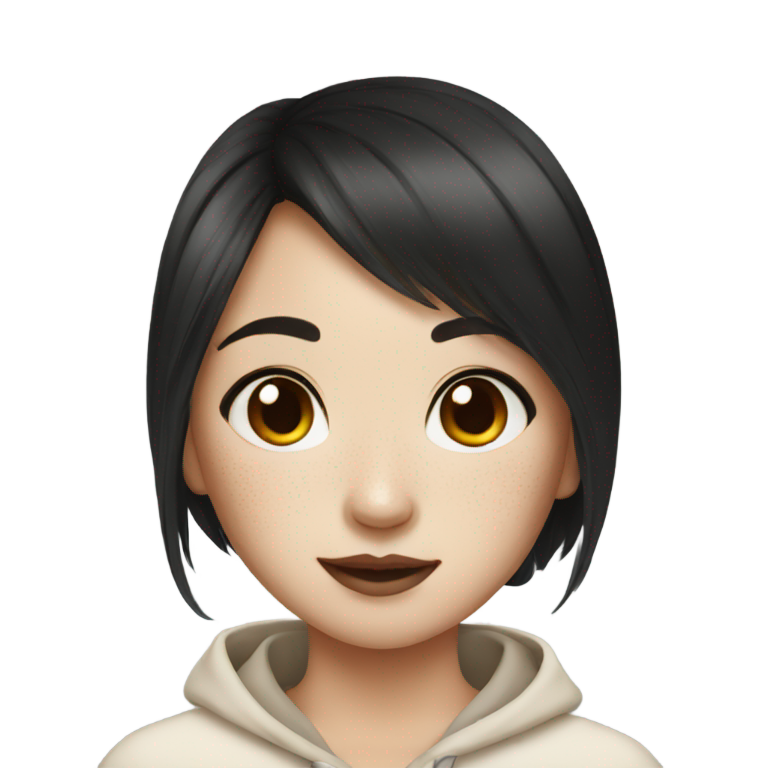 genmoji : Une fille asiatique avec des taches de rousseur et du vitiligo