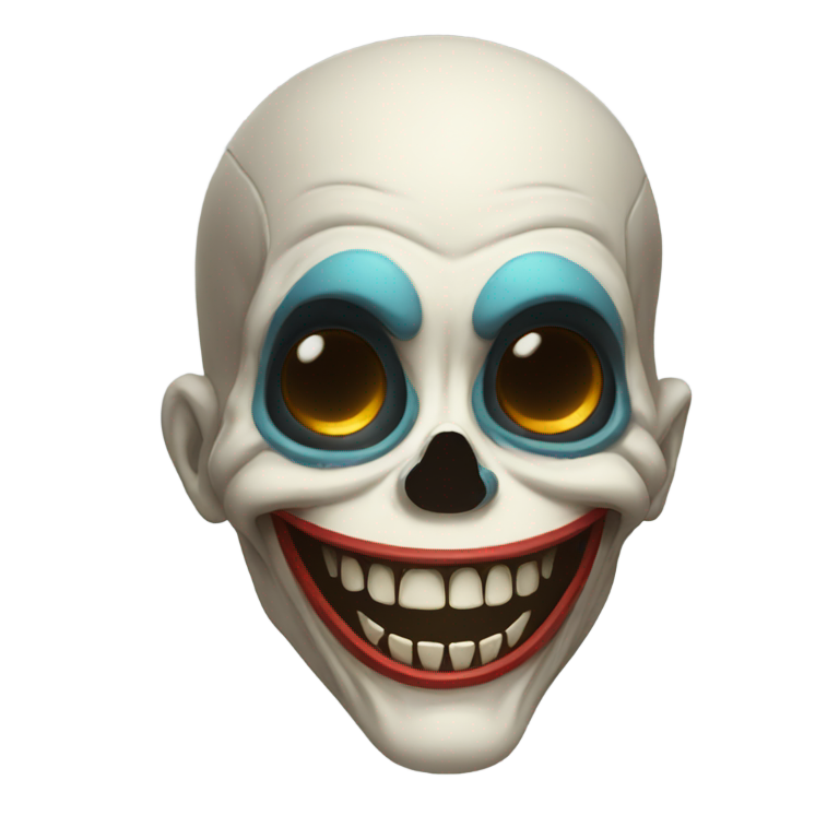 genmoji：微笑的小丑骷髅在喵喵叫