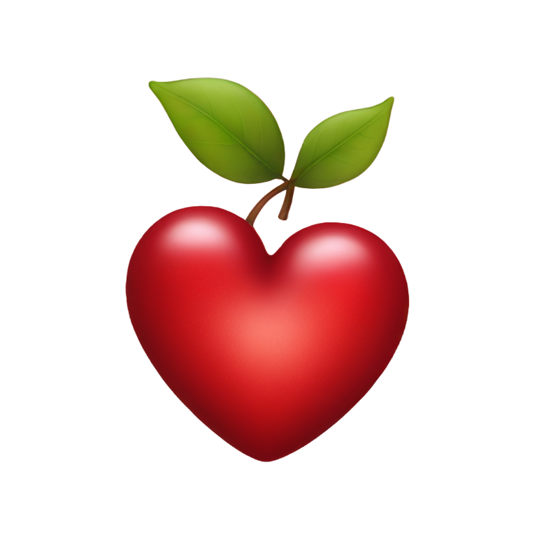 genmoji: A heart mixed with a cherry