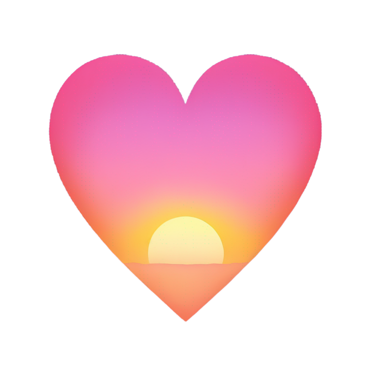 genmoji：夕阳渐变心形
