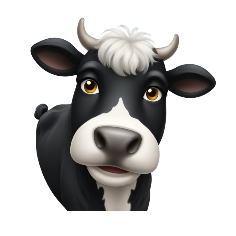 genmoji: A fluffy black cow