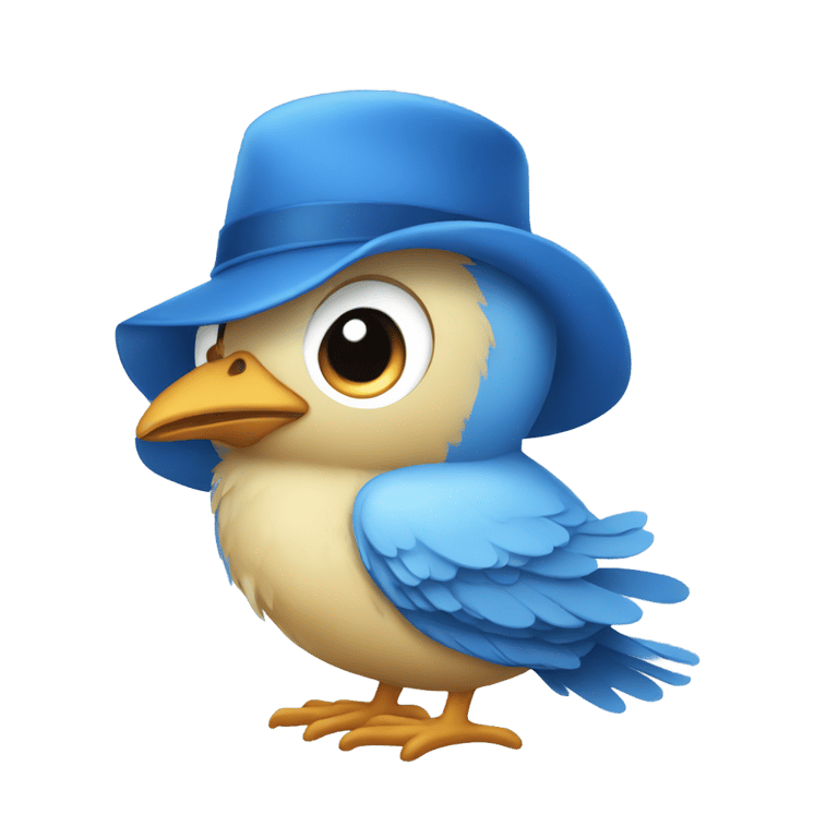 genmoji：A blue Chick with Blue hat