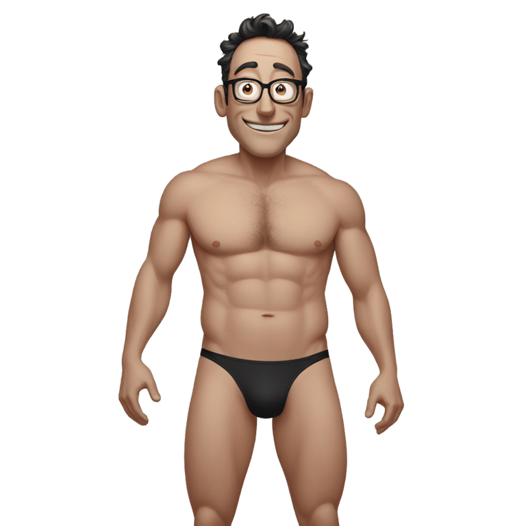 genmoji : tom kenny in his black underwear