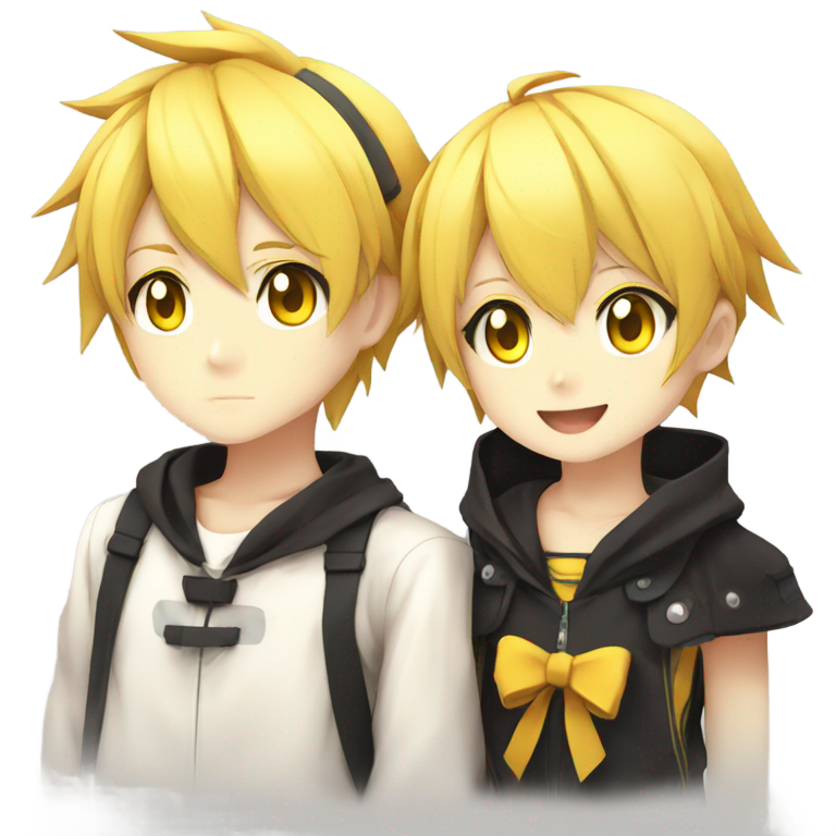 genmoji: Rin and len kagamine (vocaloid)