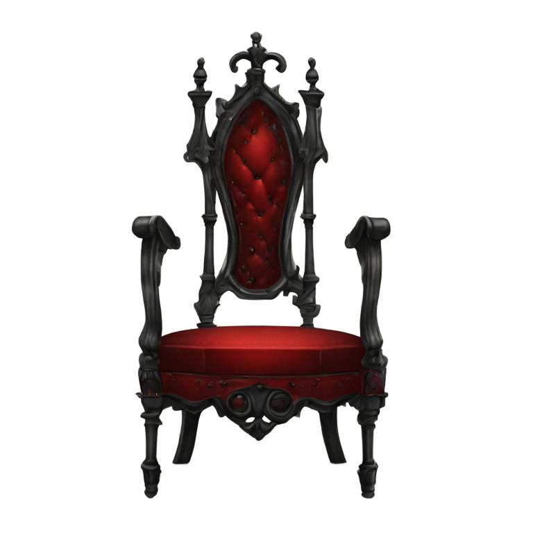 genmoji : Fauteuil gothique grand vintage rouge et noir