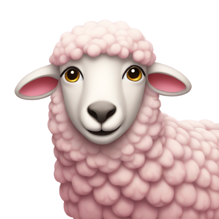 genmoji: A sheep mixed with a pink owl