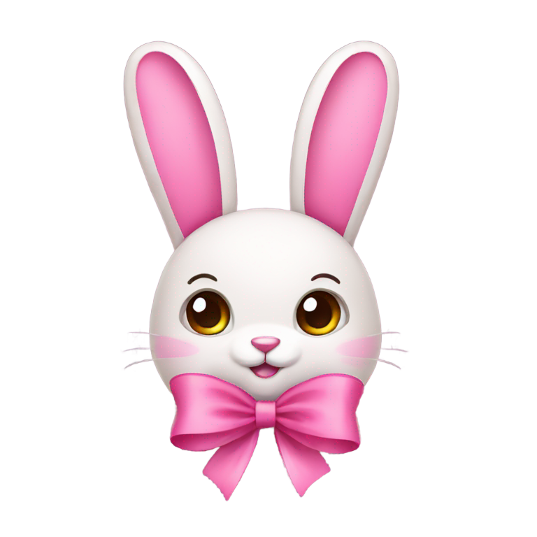 genmoji：粉红色蝴蝶结兔子