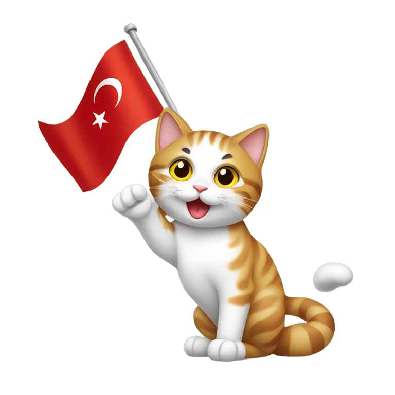 genmoji：cat waving turkish flag