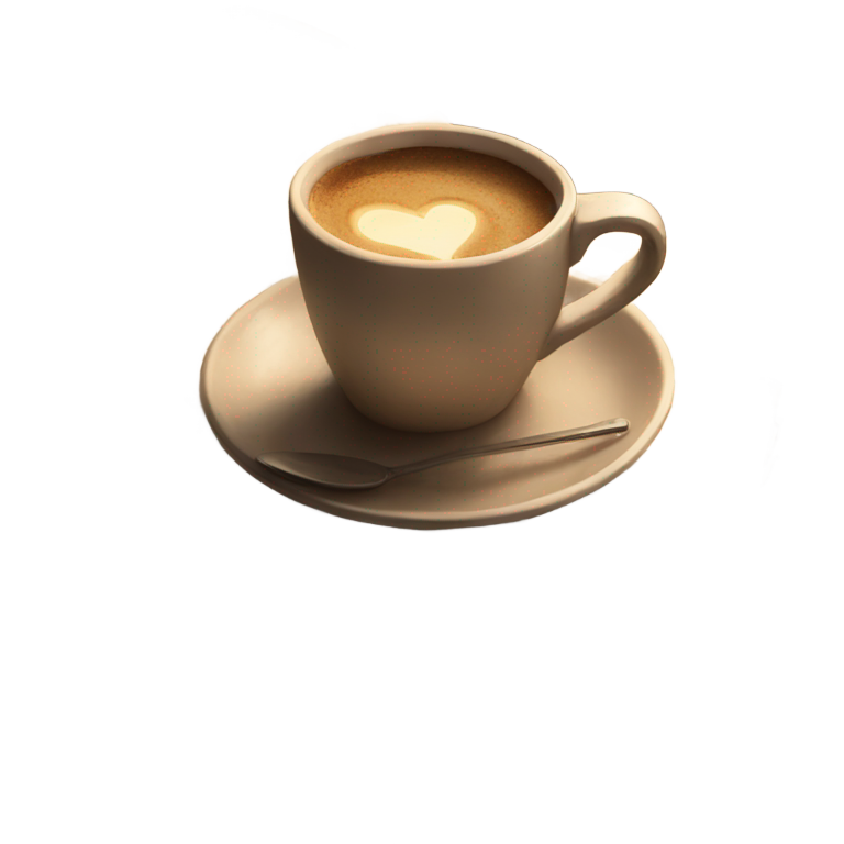 genmoji: aesthetic cup of coffee sitting on an old book