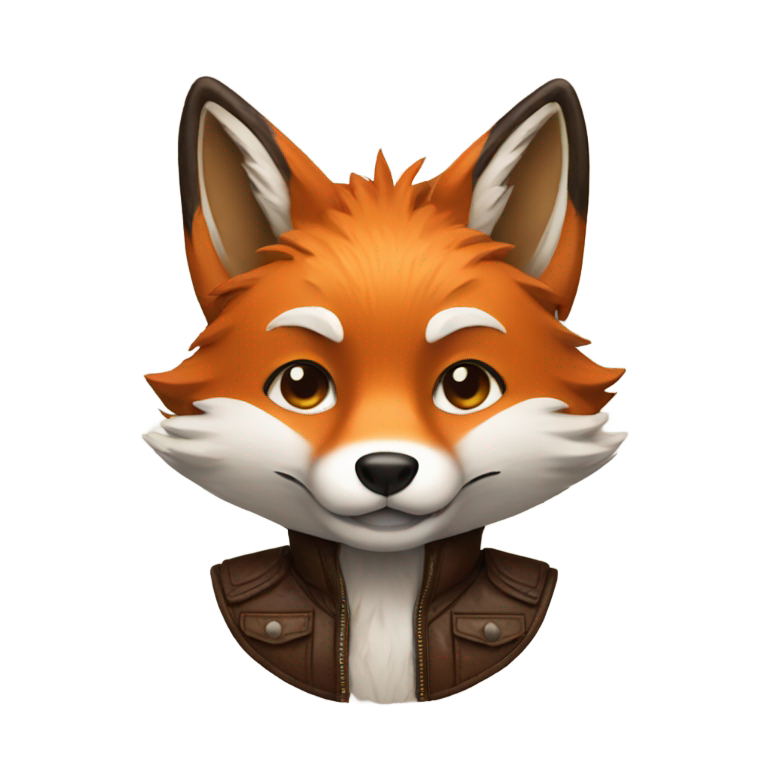 prompt: Fox with a leather vest
