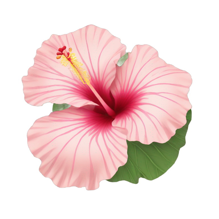 genmoji：Simple outline drawing of a hibiscus flower with detailed petals