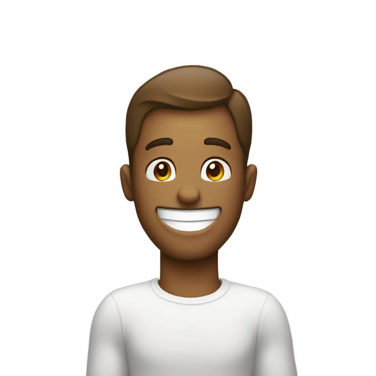 genmoji: arms crossed holding neck laughing guy
