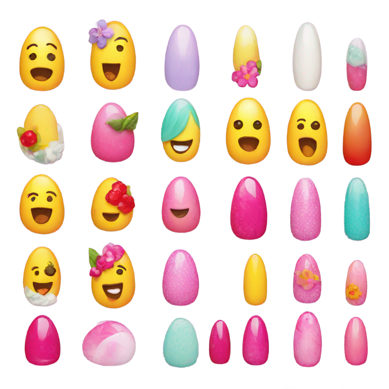genmoji: Acrylic nail decoration style