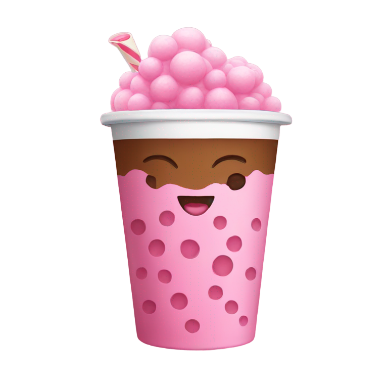 genmoji：粉色珍珠奶茶