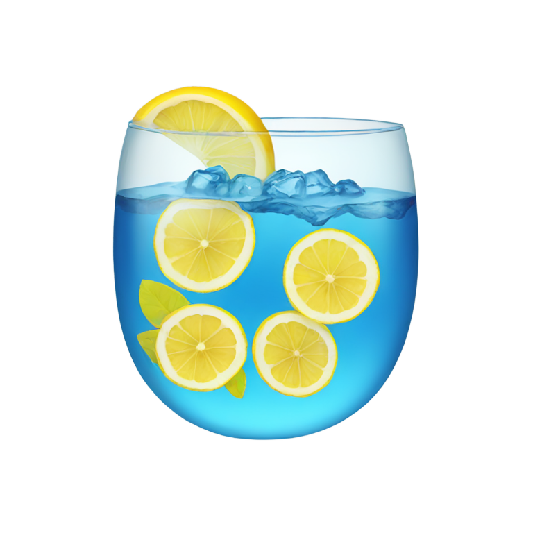 genmoji：蓝色柠檬水和一个柠檬