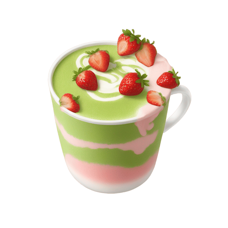 genmoji: Strawberry matcha latte