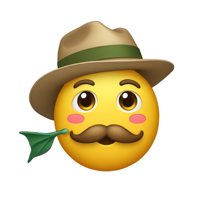 genmoji : Un poisson avec une moustache et un chapeau avec un sac dans un bateau en train de pêcher