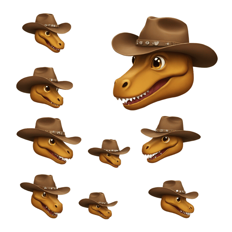 genmoji : Trex with a cowboy hat