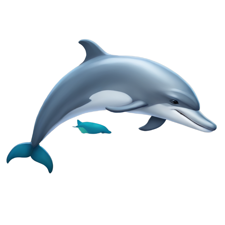 絵文字：a dolphin and a wolf