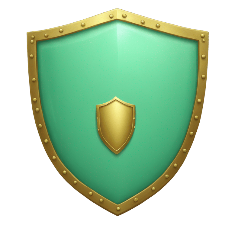 絵文字：a war shield with mint
