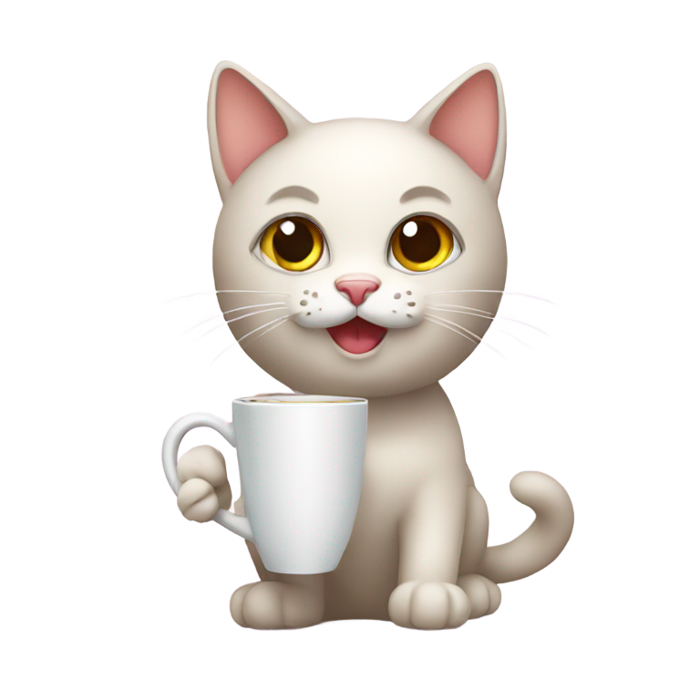 genmoji：一只猫和杯子