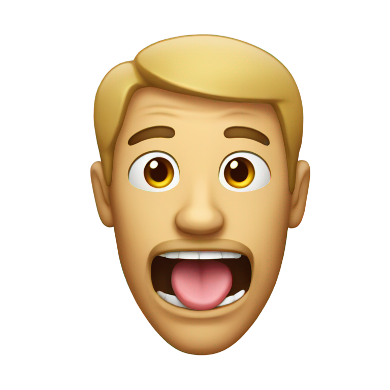 genmoji: man with gigantic tongue