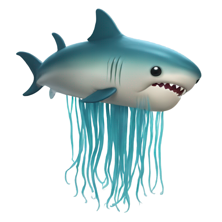 genmoji : Une méduse ayant des relations sexuelles avec un requin