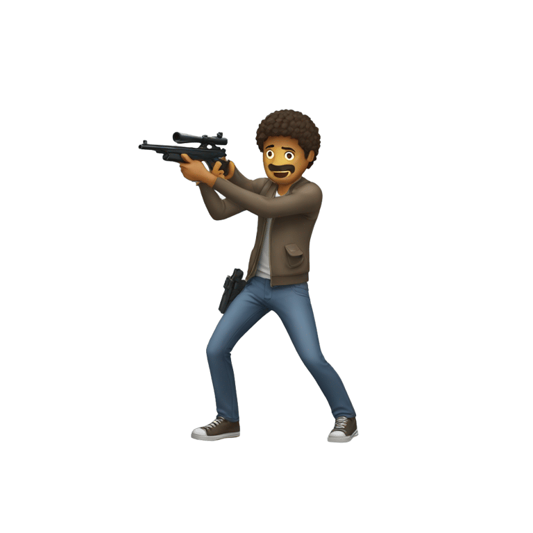 genmoji : a guy shooting himself