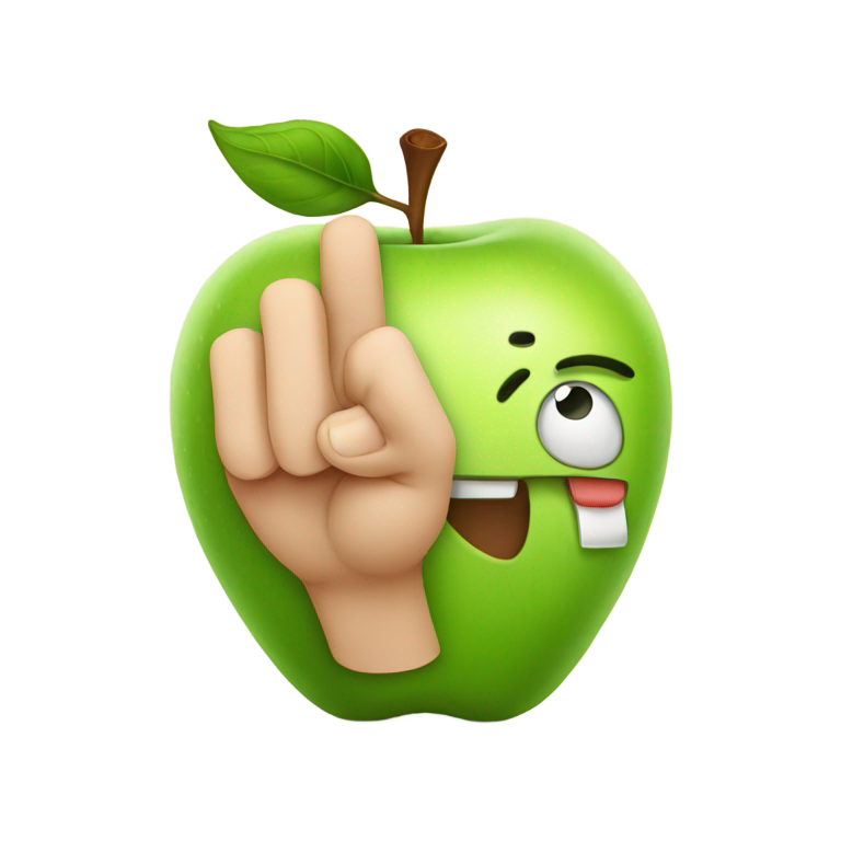 絵文字：apple putting up middle finger