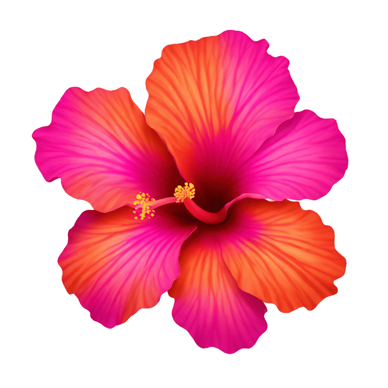 genmoji：热橙色花瓣的海岛风情花