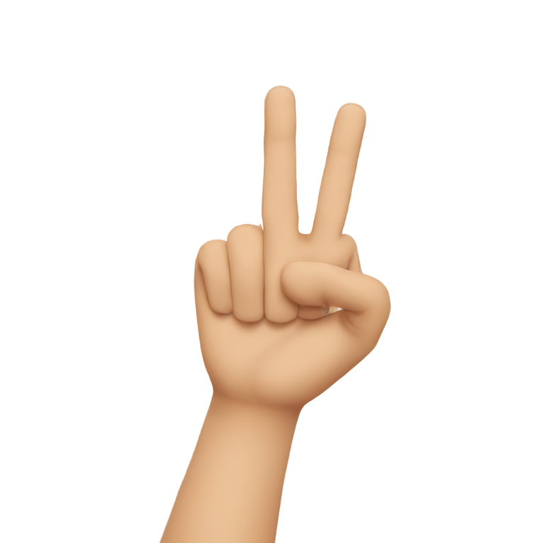 genmoji : Une main avec l'index et le majeur tendus tandis que les autres doigts forment un cercle.