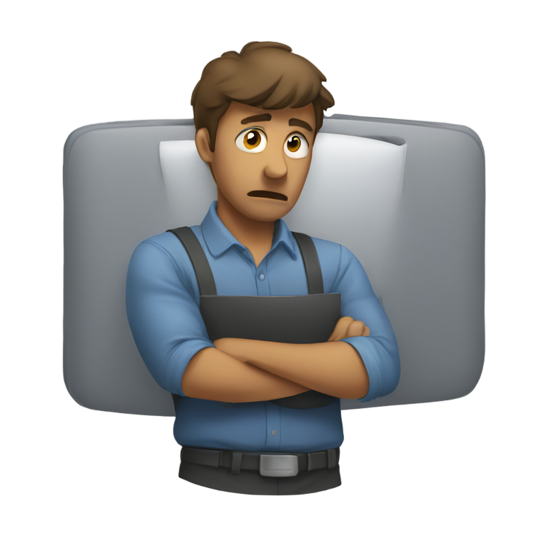 genmoji : Travailleur frustré
