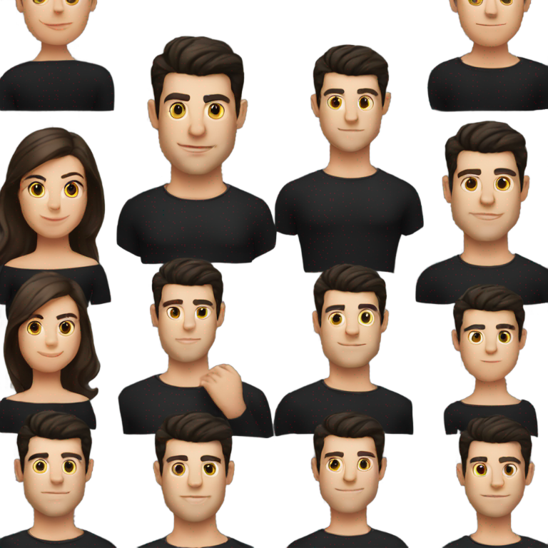 genmoji : Max Greenfield en robe noire