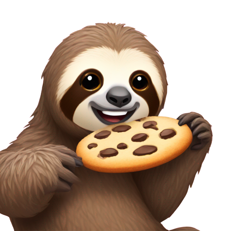 genmoji：树懒吃饼干