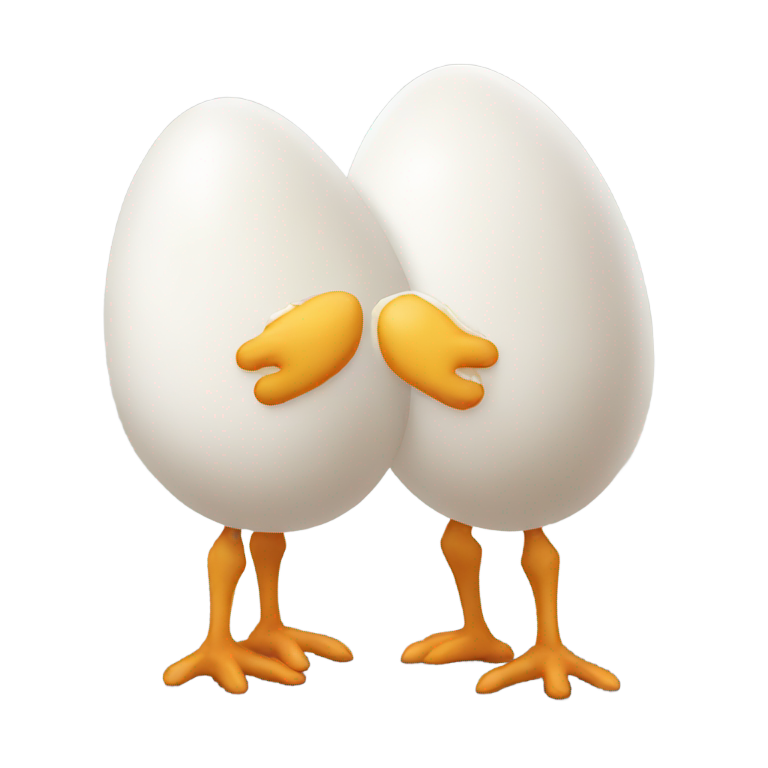 絵文字：A hard boiled egg with arms and legs