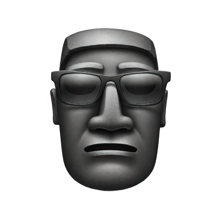 genmoji：戴着太阳镜的毛利雕像