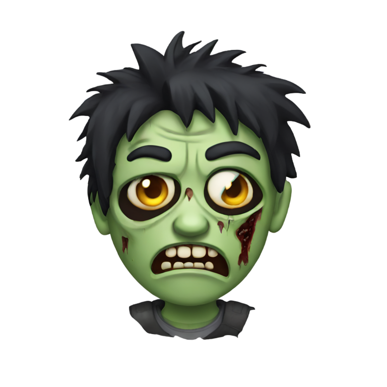 genmoji : Zombie aux cheveux noirs