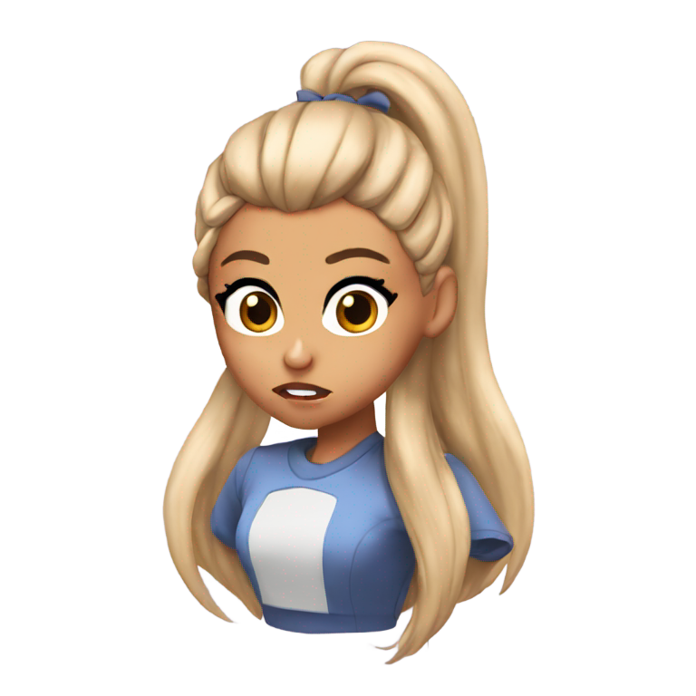 genmoji : Ariana Grande en colère