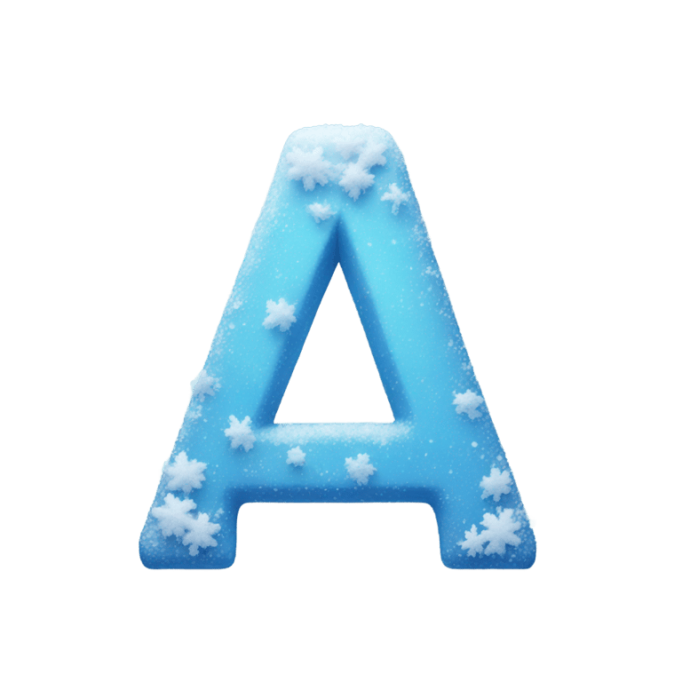 genmoji : Lettre 'A' bleue enneigée