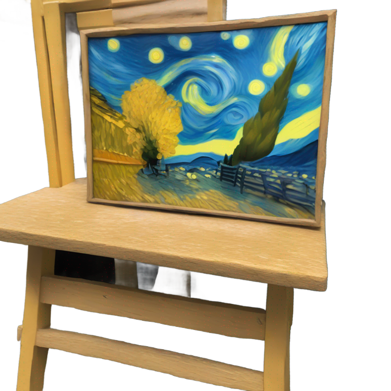 genmoji: van gogh painting on a stall